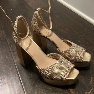 Sam Edelman Gold block heel sandal